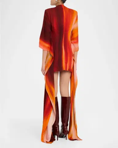 LaQuan Smith Gradient Long-Sleeve Mini Dress | Thumbnail 3 LaQuan Smith Gradient Long-Sleeve Mini Dress | Thumbnail 3