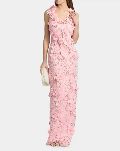 BADGLEY MISCHKA 3D Floral Pearly Embellished Gown | Thumbnail 2 BADGLEY MISCHKA 3D Floral Pearly Embellished Gown | Thumbnail 2
