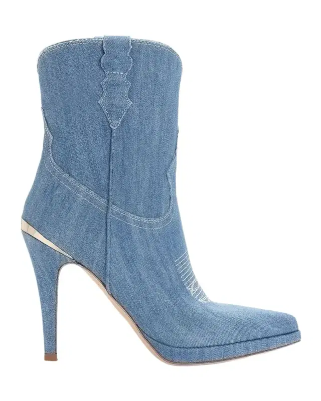 Partlow 95mm Camila Denim Western Ankle Boots