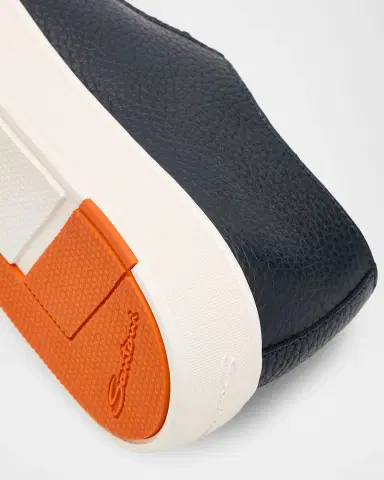 Santoni Men's Leather Low-Top Sneakers | Thumbnail 5 Santoni Men's Leather Low-Top Sneakers | Thumbnail 5