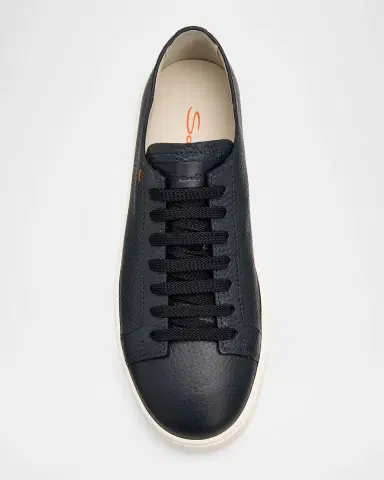 Santoni Men's Leather Low-Top Sneakers | Thumbnail 6 Santoni Men's Leather Low-Top Sneakers | Thumbnail 6