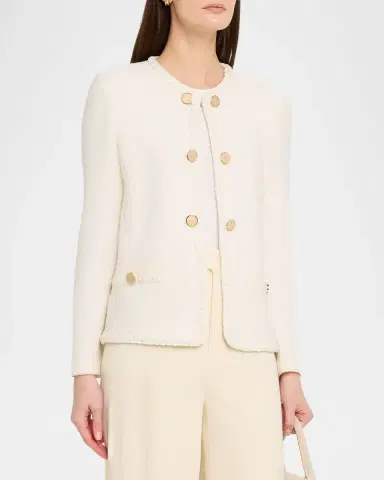 Misook Relaxed Braid-Trim Tweed Jacket | Thumbnail 4 Misook Relaxed Braid-Trim Tweed Jacket | Thumbnail 4