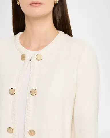 Misook Relaxed Braid-Trim Tweed Jacket | Thumbnail 5 Misook Relaxed Braid-Trim Tweed Jacket | Thumbnail 5