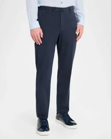 Incotex Men 's Pressed-Crease Cotton Trousers | Thumbnail 4