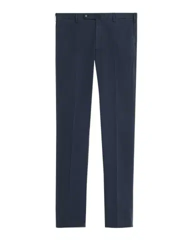Incotex Men 's Pressed-Crease Cotton Trousers | Thumbnail 1