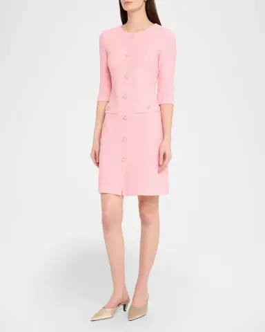 Misook Button-Down Knit Mini Dress | Thumbnail 4 Misook Button-Down Knit Mini Dress | Thumbnail 4