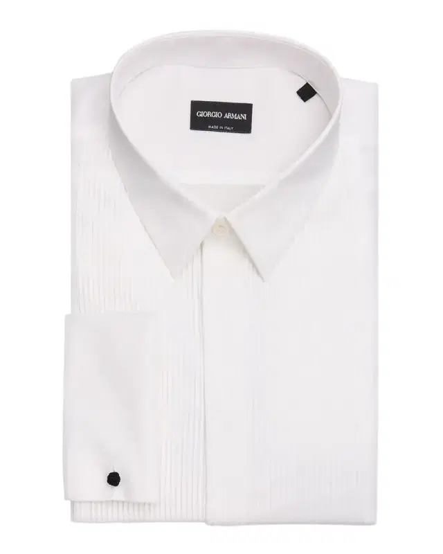 Giorgio Armani Men 's Pleated-Bib Cotton Tuxedo Shirt