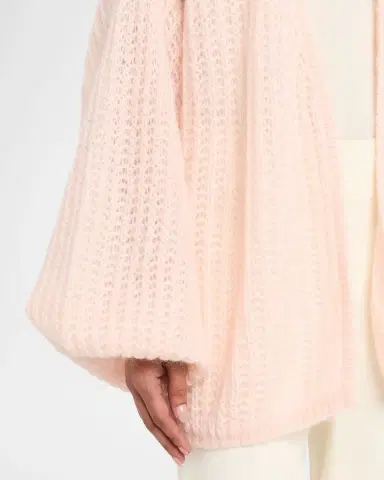 TOTEME Balloon-Sleeve Mohair Open Knit Puffed Cardigan | Thumbnail 5