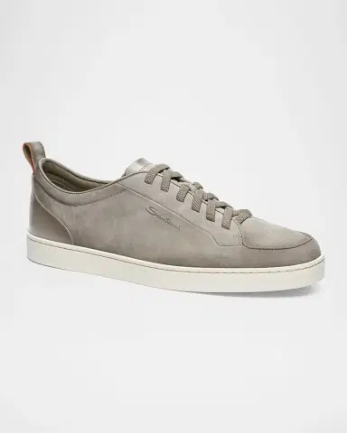 Santoni Men's Off Duty Nubuck Leather Low-Top Sneakers | Thumbnail 2 Santoni Men's Off Duty Nubuck Leather Low-Top Sneakers | Thumbnail 2