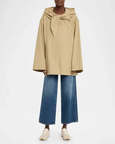 TOTEME Scarf Hooded Technical Cotton Trapeze Jacket | Thumbnail 2 TOTEME Scarf Hooded Technical Cotton Trapeze Jacket | Thumbnail 2