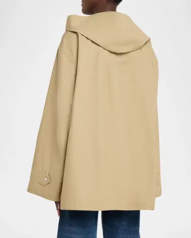 TOTEME Scarf Hooded Technical Cotton Trapeze Jacket | Thumbnail 3 TOTEME Scarf Hooded Technical Cotton Trapeze Jacket | Thumbnail 3