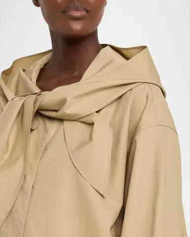 TOTEME Scarf Hooded Technical Cotton Trapeze Jacket | Thumbnail 5 TOTEME Scarf Hooded Technical Cotton Trapeze Jacket | Thumbnail 5