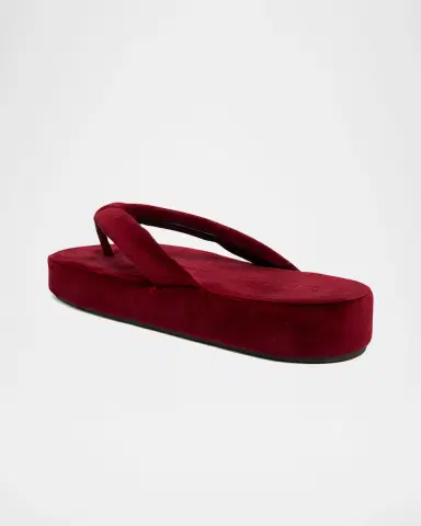 Balenciaga Jet Lag Stretch Velvet Platform Thong Sandals | Thumbnail 3 Balenciaga Jet Lag Stretch Velvet Platform Thong Sandals | Thumbnail 3