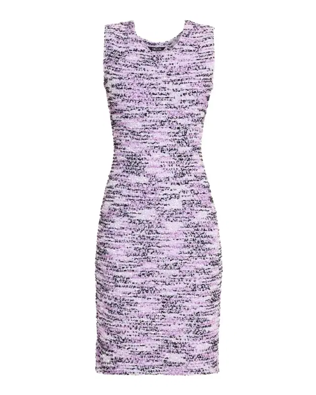 Sleeveless Textured Tweed Dress