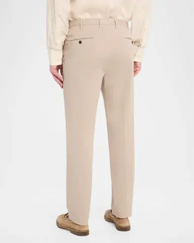 Incotex Men 's Pressed-Crease Cotton Trousers | Thumbnail 3
