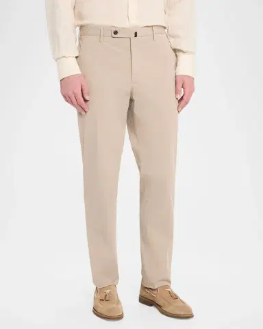 Incotex Men 's Pressed-Crease Cotton Trousers | Thumbnail 4