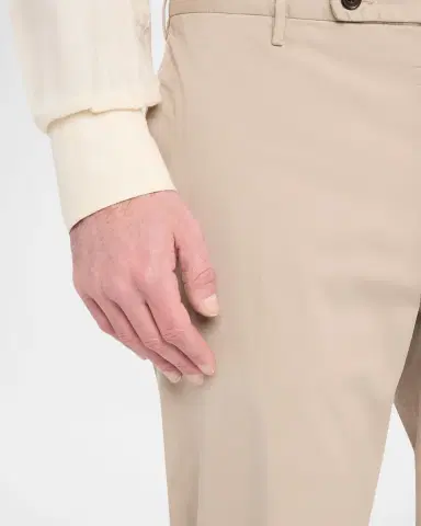 Incotex Men 's Pressed-Crease Cotton Trousers | Thumbnail 5