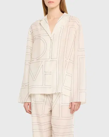 TOTEME Monogram Cotton PJ Top | Thumbnail 3 TOTEME Monogram Cotton PJ Top | Thumbnail 3