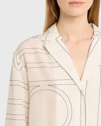 TOTEME Monogram Cotton PJ Top | Thumbnail 4 TOTEME Monogram Cotton PJ Top | Thumbnail 4
