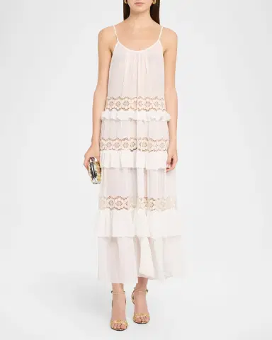 Ramy Brook Lisbeth Embroidered Tiered Maxi Dress Coverup | Thumbnail 2