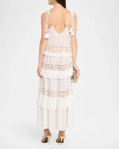 Ramy Brook Lisbeth Embroidered Tiered Maxi Dress Coverup | Thumbnail 3