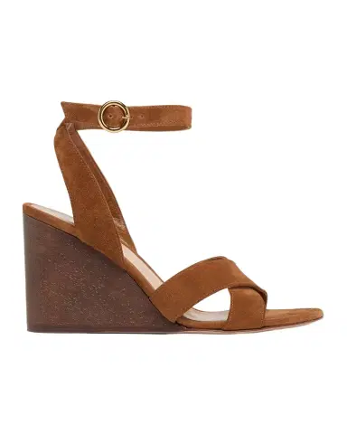 Gianvito Rossi 85MM Suede Wedges | Thumbnail 1