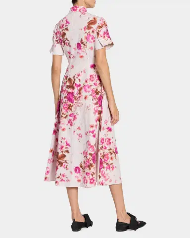 Erdem Short-Sleeve Blur Floral-Print Cotton Poplin Midi Shirtdress | Thumbnail 3 Erdem Short-Sleeve Blur Floral-Print Cotton Poplin Midi Shirtdress | Thumbnail 3