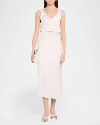 TOTEME V-Neck Empire-Waist Midi Slip Dress | Thumbnail 2