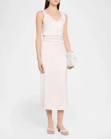 TOTEME V-Neck Empire-Waist Midi Slip Dress | Thumbnail 4