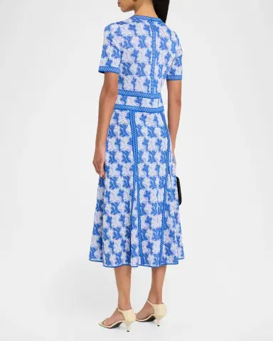 Misook Intarsia-Knit Godet Midi Dress | Thumbnail 3 Misook Intarsia-Knit Godet Midi Dress | Thumbnail 3