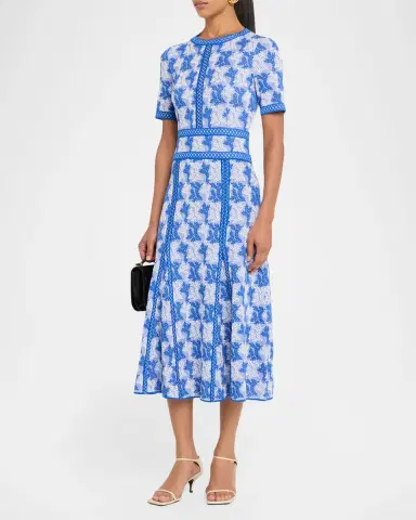 Misook Intarsia-Knit Godet Midi Dress | Thumbnail 4 Misook Intarsia-Knit Godet Midi Dress | Thumbnail 4