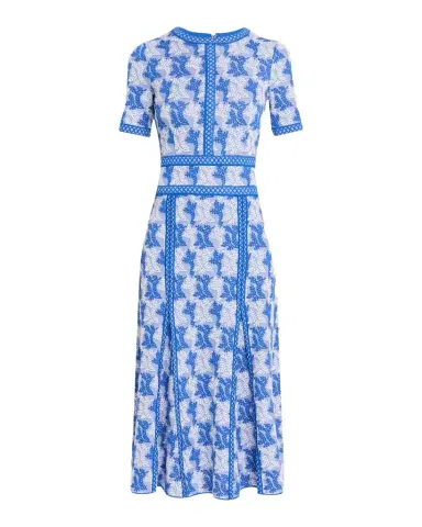 Misook Intarsia-Knit Godet Midi Dress | Thumbnail 1 Misook Intarsia-Knit Godet Midi Dress | Thumbnail 1