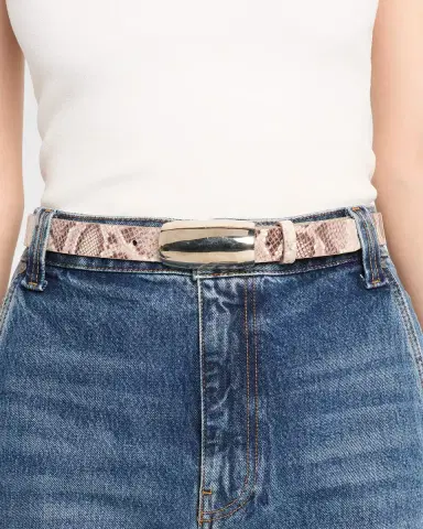 L 'AGENCE x Streets Ahead Marlowe Snake-Embossed Leather Belt | Thumbnail 2