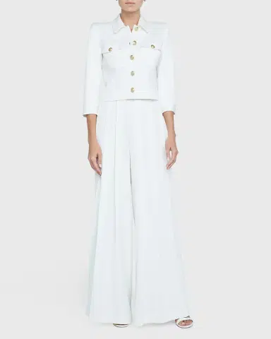 L 'Agence Nova Mid-Rise Wide-Leg Pleated Pants | Thumbnail 2