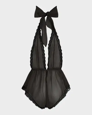 Dolce & Gabbana Lace-Trim Plunging Halter Bodysuit | Thumbnail 2