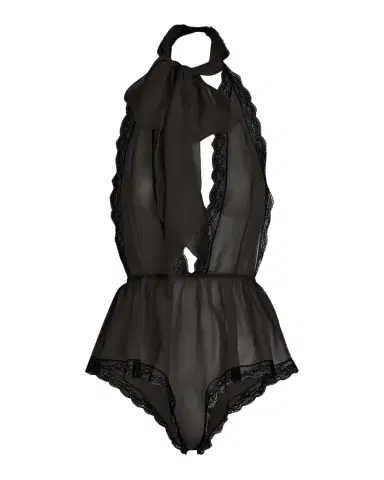 Dolce & Gabbana Lace-Trim Plunging Halter Bodysuit | Thumbnail 1