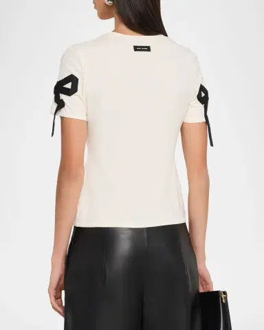 Marc Jacobs Bow Short-Sleeve Shrunken T-Shirt | Thumbnail 3