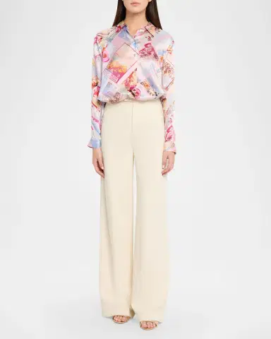 L'Agence Tyler Silk Button-Front Blouse | Thumbnail 2