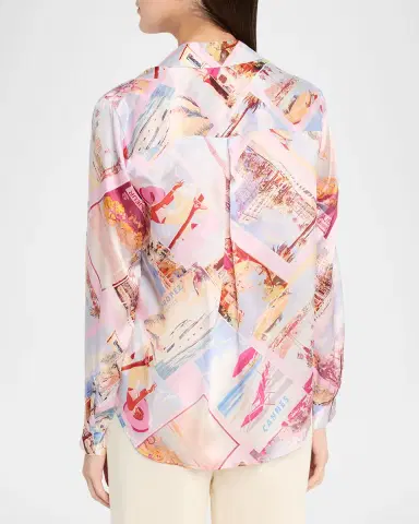 L'Agence Tyler Silk Button-Front Blouse | Thumbnail 3