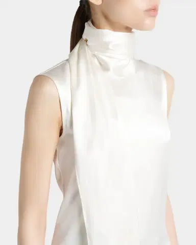 Bottega Veneta Scarf-Neck Satin Sleeveless Top | Thumbnail 5 Bottega Veneta Scarf-Neck Satin Sleeveless Top | Thumbnail 5