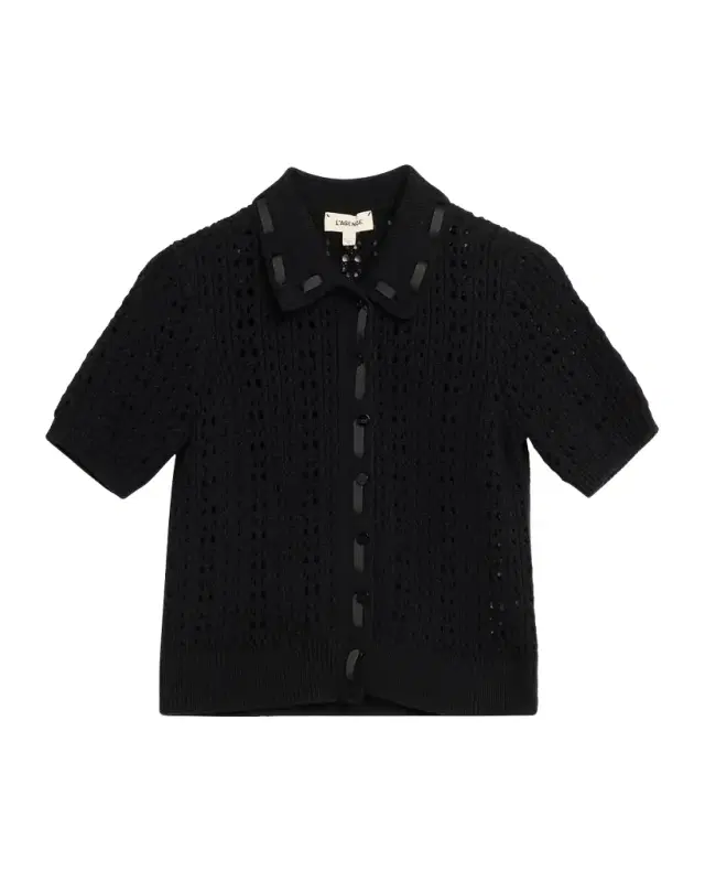 Ninette Pointelle-Knit Cardigan