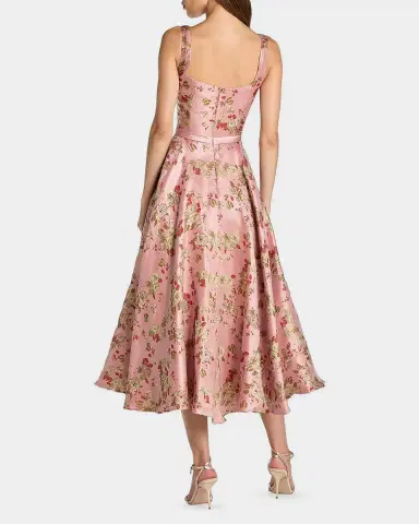 Mac Duggal Floral Brocade A-Line Midi-Dress | Thumbnail 2 Mac Duggal Floral Brocade A-Line Midi-Dress | Thumbnail 2