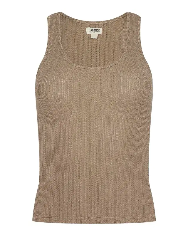 L 'Agence Adira Pointelle Scoop-Neck Tee