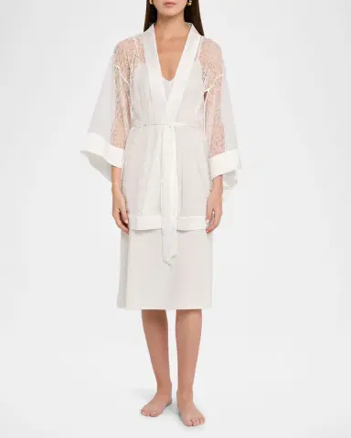 Kiki de Montparnasse Petite Fleur Sheer Lace Kimono Robe | Thumbnail 2 Kiki de Montparnasse Petite Fleur Sheer Lace Kimono Robe | Thumbnail 2