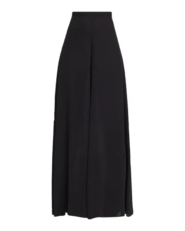 LAPOINTE Georgette Wide-Leg Pants with Pockets