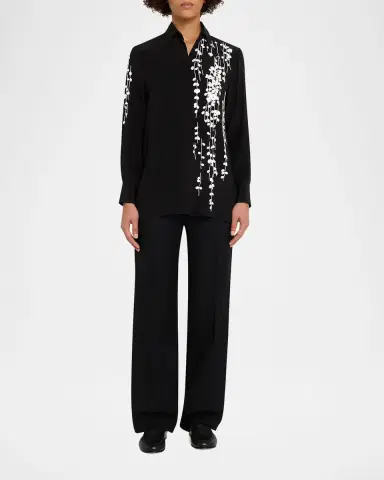 Kiton Embellished Silk Button-Down Shirt | Thumbnail 2