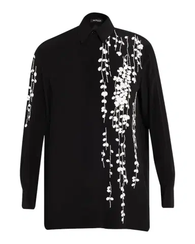 Kiton Embellished Silk Button-Down Shirt | Thumbnail 1