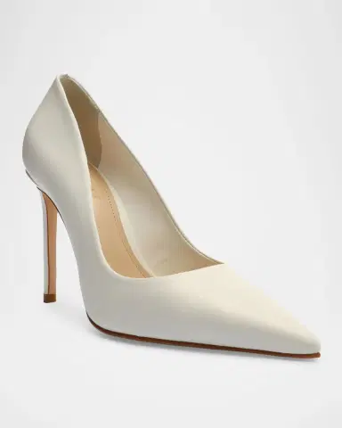 Schutz 100mm Lou Leather Pointed-Toe Pumps | Thumbnail 2