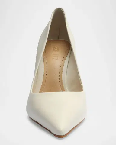 Schutz 100mm Lou Leather Pointed-Toe Pumps | Thumbnail 4