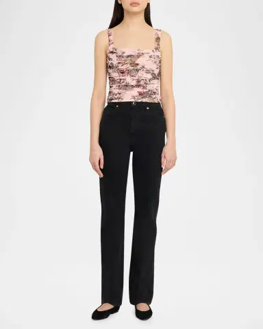 L'Agence Rasha Shirred Tank Top | Thumbnail 2